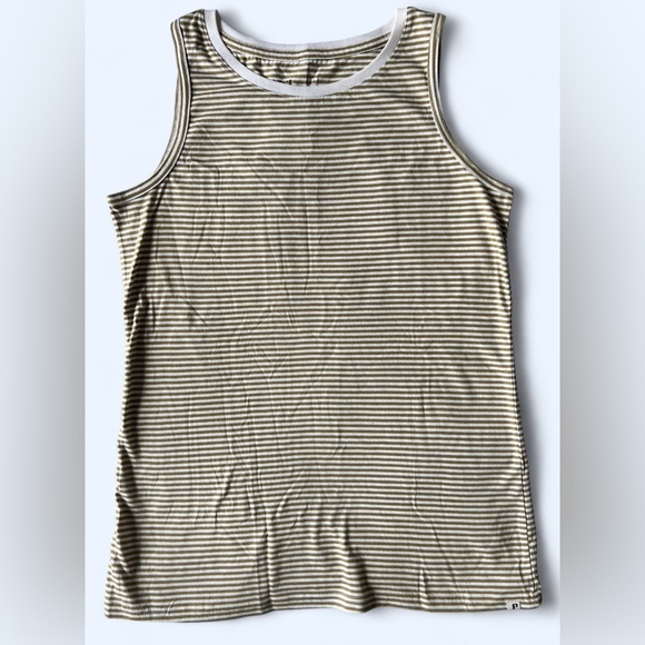 Pact Womens Organic Cotton Preppy Green White Striped Sleeveless Top Small - Picture 2 of 8